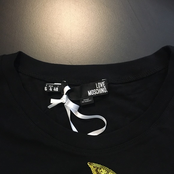 NWT love Moschino black T-shirt size US 4 - Picture 7 of 8